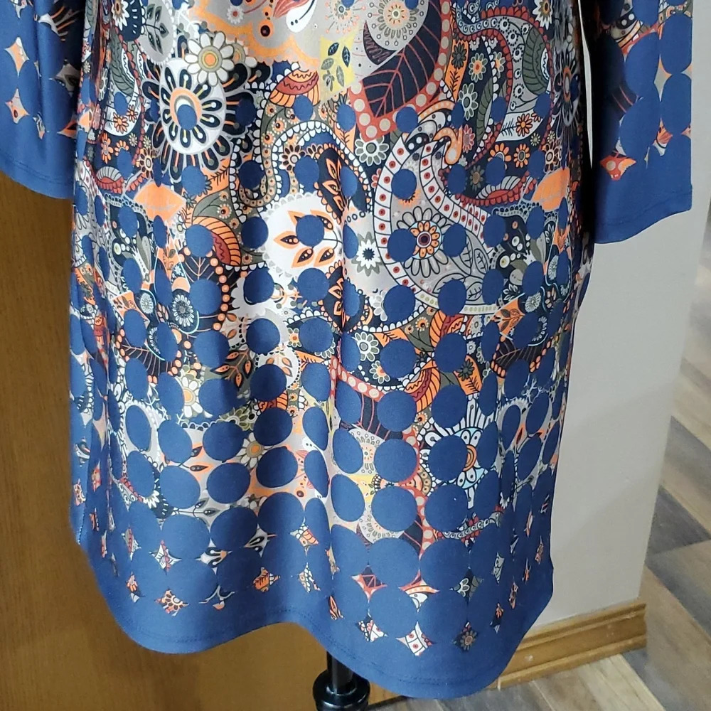 Mely new york paisley floral multicolored long sleeve dress - Picture 3 of 6
